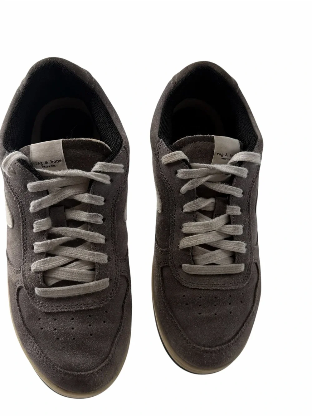 Rag & Bone Retro Court Sneakers Grey Suede Low-Top